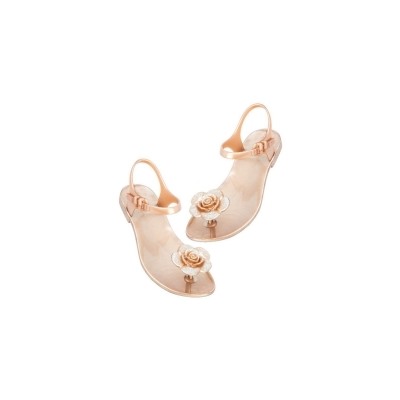 САНДАЛИИ JELLY FLOWER (ПЕРЛАМУТРОВО - БЕЖЕВЫЙ С ГЛИТТЕРОМ) / ZHOELALA JELLY FLOWER BEIGE PEARL + SHIMMER