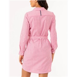 STRIPED MULTI-COLORED LOGO OXFORD DRESS