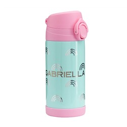 Mackenzie Aqua Silver Foil Rainbows Water Bottles