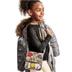 Girls Embellished Patch Camo Bag