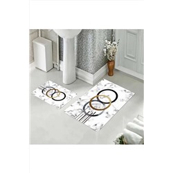 eco concept Dot Taban Banyo Paspası 2'li Klozet Takımı G8212 40x60 Cm , 60x100 Cm