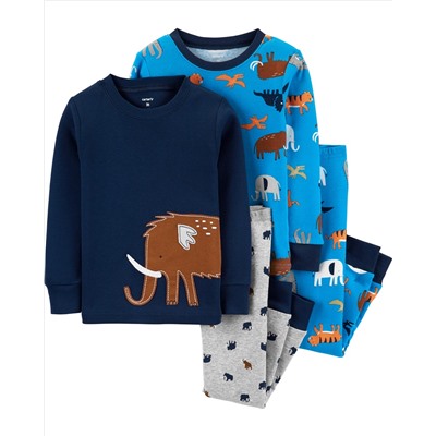 4-Piece Big Foot Snug Fit Cotton PJs