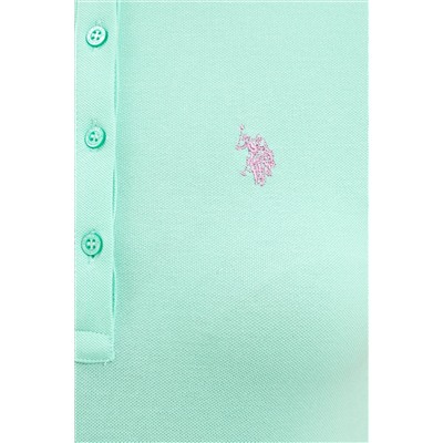Kadın Mint Basic Polo Yaka Tişört