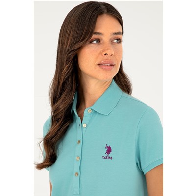 Kadın Mint Polo Yaka Mini Boy Örme Elbise
