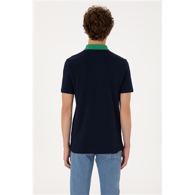 Erkek Regular Fit Polo Yaka Lacivert Tişört