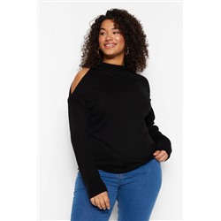 Siyah Cut Out Detaylı Triko Kazak TBBAW23AN00025