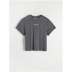 Baumwoll-T-Shirt mit Aufschrift
