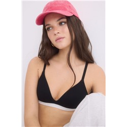 Sujetador triangular relleno fijo negro