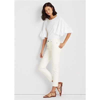 Lauren Cotton Elbow-Sleeve Top