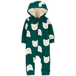 Baby Bear Hooded Fleece Jumpsuit