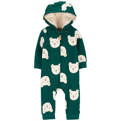 Baby Bear Hooded Fleece Jumpsuit