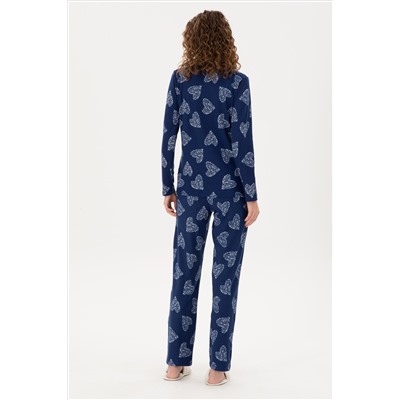 Kadın Lacivert Pijama Takımı