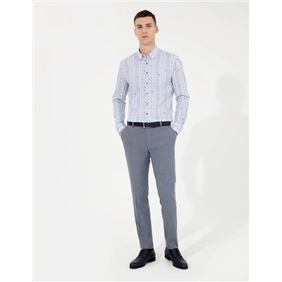 Mavi Slim Fit Uzun Kollu Gömlek
