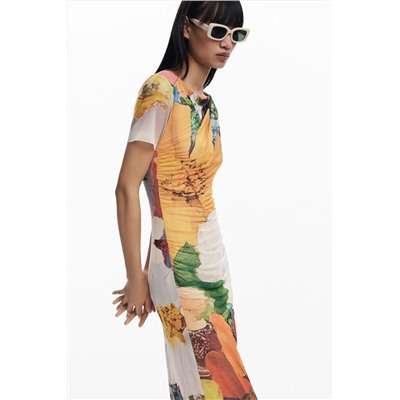 Vestido midi tul flores