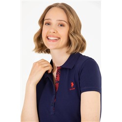 Kadın Lacivert Basic Polo Yaka Tişört