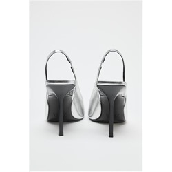 METALLIC HIGH-HEEL SANDALS