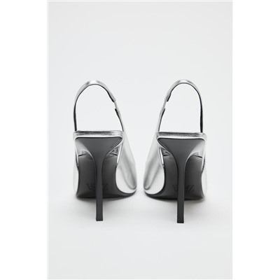 METALLIC HIGH-HEEL SANDALS