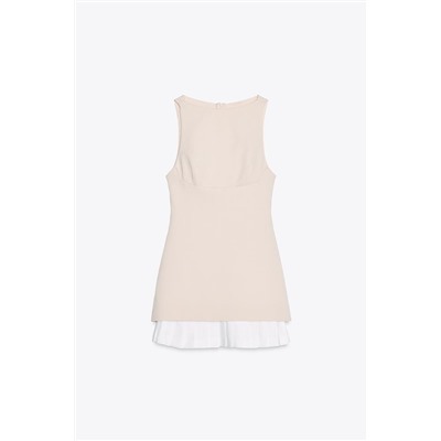 VESTIDO CORTO COMBINADO POPELÍN