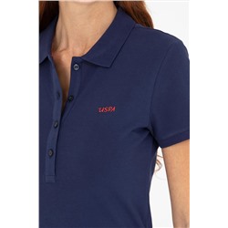 Kadın Lacivert Basic Polo Yaka Tişört