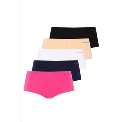 U.S. Polo Assn. Kadın Mix Renkli 5'li Paket Likralı Pamuklu Modal Şort Külot U7S8P1O1L5