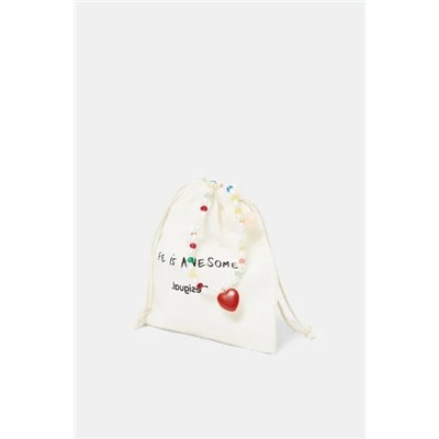 Gargantilla perlas arroz charms