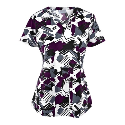 Grey's Anatomy Scrubs Camelot Print Top