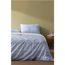 Blanch King Size %100 Pamuk Ranforce Baskılı Nevresim Takımı - Mavi