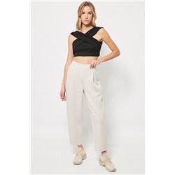 Top crop drapeado Negro