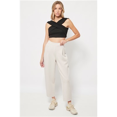 Top crop drapeado Negro