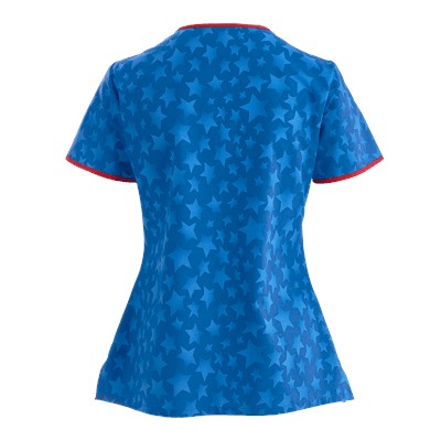 Cherokee Tooniforms Scrubs Minnie Americana Print Top