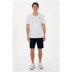 Erkek Regular Fit V Yaka Siyah Basic Tişört
