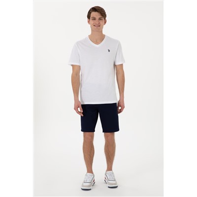 Erkek Regular Fit V Yaka Siyah Basic Tişört