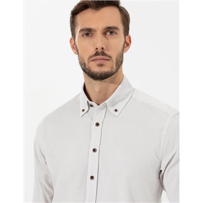 Bej Regular Fit Uzun Kollu Gömlek