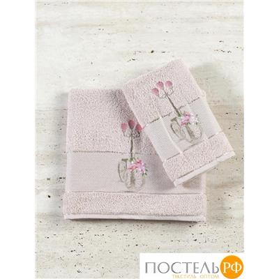 Набор махровых полотенец Diva Afrodita 2пр (50х90+70х140) Фонарь 100 % хлопок беж (73575)