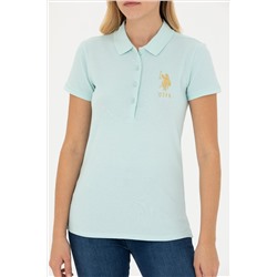 Kadın Su Yeşili Basic Polo Yaka Tişört