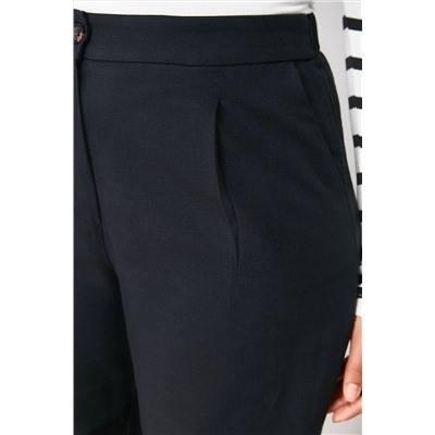 Siyah Yüksek Bel Wide Leg Geniş Paça Dokuma Kumaş Pantolon TBBSS24AR00022