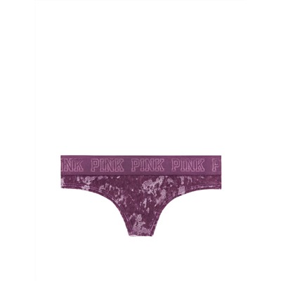 PINK Logo Velvet Thong
