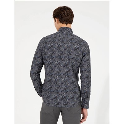 Yeşil Slim Fit Uzun Kollu Gömlek