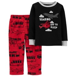 2-Piece Plane Cotton & Fleece PJs