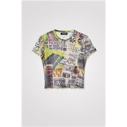 Camiseta slim tul periódicos