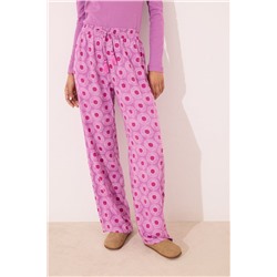Pantalón largo viscosa estampado geométrico