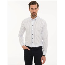 Beyaz Slim Fit Uzun Kollu Gömlek