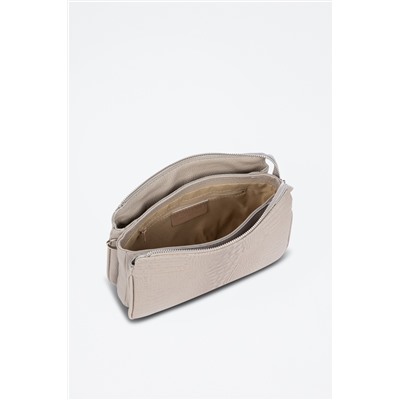 Bandolera de piel Arzergrande - Gris