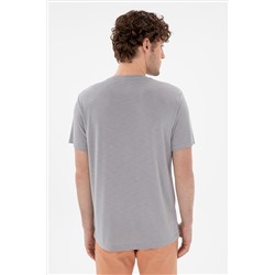 Erkek Regular Fit Bisiklet Yaka Modal Koyu Gri Basic Tişört