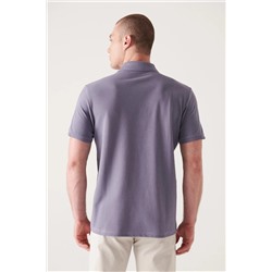 Lila %100 Pamuk Serin Tutan Polo Yaka T-Shirt