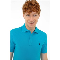 Erkek Petrol Polo Yaka Basic T-Shirt