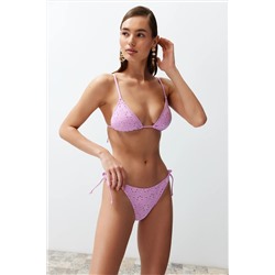 TRENDYOLMİLLA Pembe Üçgen Bağlamalı Premium Kumaşlı Regular Bikini Takımı TBESS24BT00082