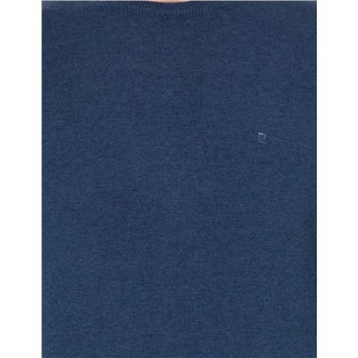 İndigo Melanj Slim Fit Bisiklet Yaka Basic Triko Kazak