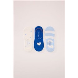 Pack 3 calcetines invisibles algodón print corazones