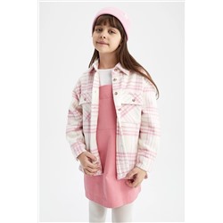Defacto Kız Çocuk Oversize Fit Flanel Uzun Kollu Gömlek Z8203A622WN